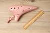 TNG Ocarina, Single [12-Hole / Alto / Pink], Premium C Key (AC) with Fingering Chart, Glazed Finish, for Wind Instruments