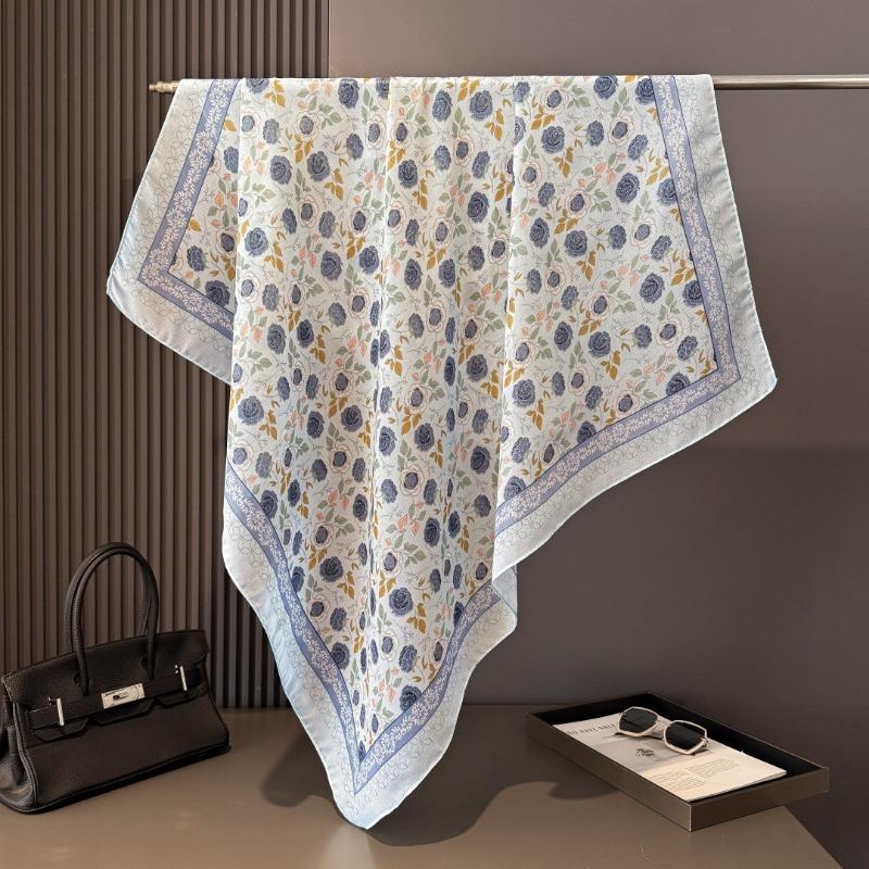 Women S Floral Print Square Scarf Fashion Head Wrap For Southeast Asia