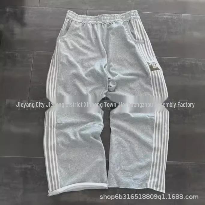 

2024 Летние ретро-брюки в полоску с высокой талией для мужчин и женщин Small