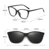 Occhiali da sole 6 in 1 Occhio di gatto Miopia Donna Clip magnetica Occhiali Ottica da vista Occhiali polarizzati per computer -0,5 a -10
