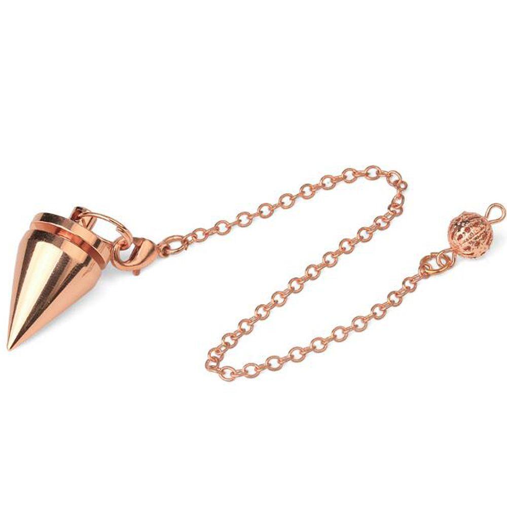 Gift Chain Gold Silver Antique Copper Dowsing Amulet Healing Reiki Pendulum Pendant Metal Cone Pendule Reiki