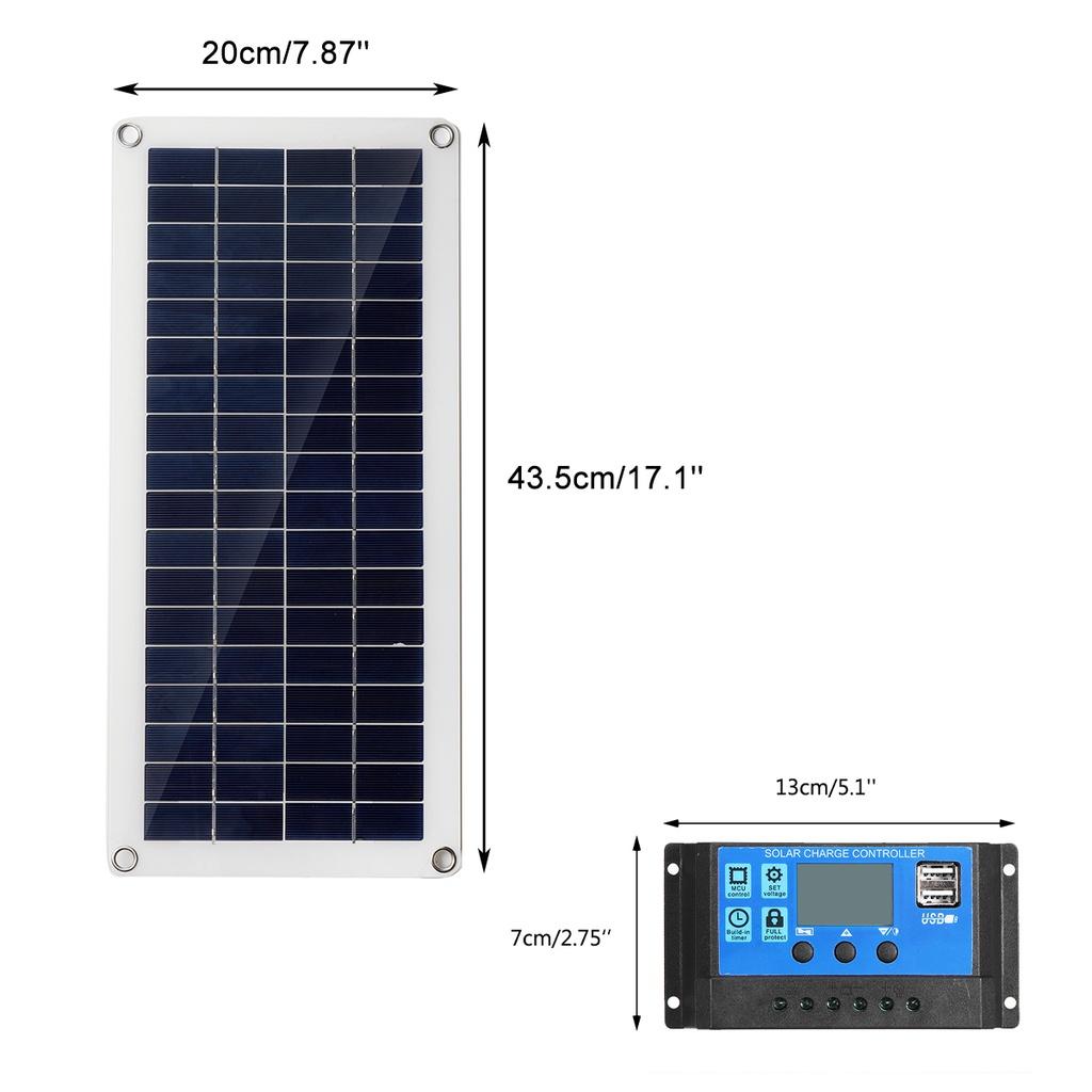100W 60A/100A Solar Panel Battery Charger Controller Dual USB Solar Plate Solar Cell Controller for Caravan Boat Solar Panel Kit