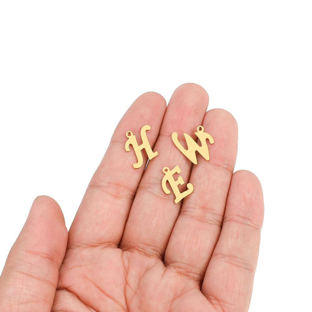 30pcs Stainless Steel A-Z 26 Cursive Font Letter Pendant Alphabet Charms Necklace Pendant DIY Jewelry Bracelet Making Earrings