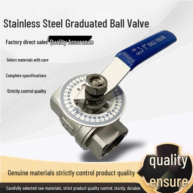 Q11F Stainless Steel 304/316 Ball Valve with Scale, Two-Piece Internal Thread, 1-Inch, for Kiln, Oil, and Gas Regulation.