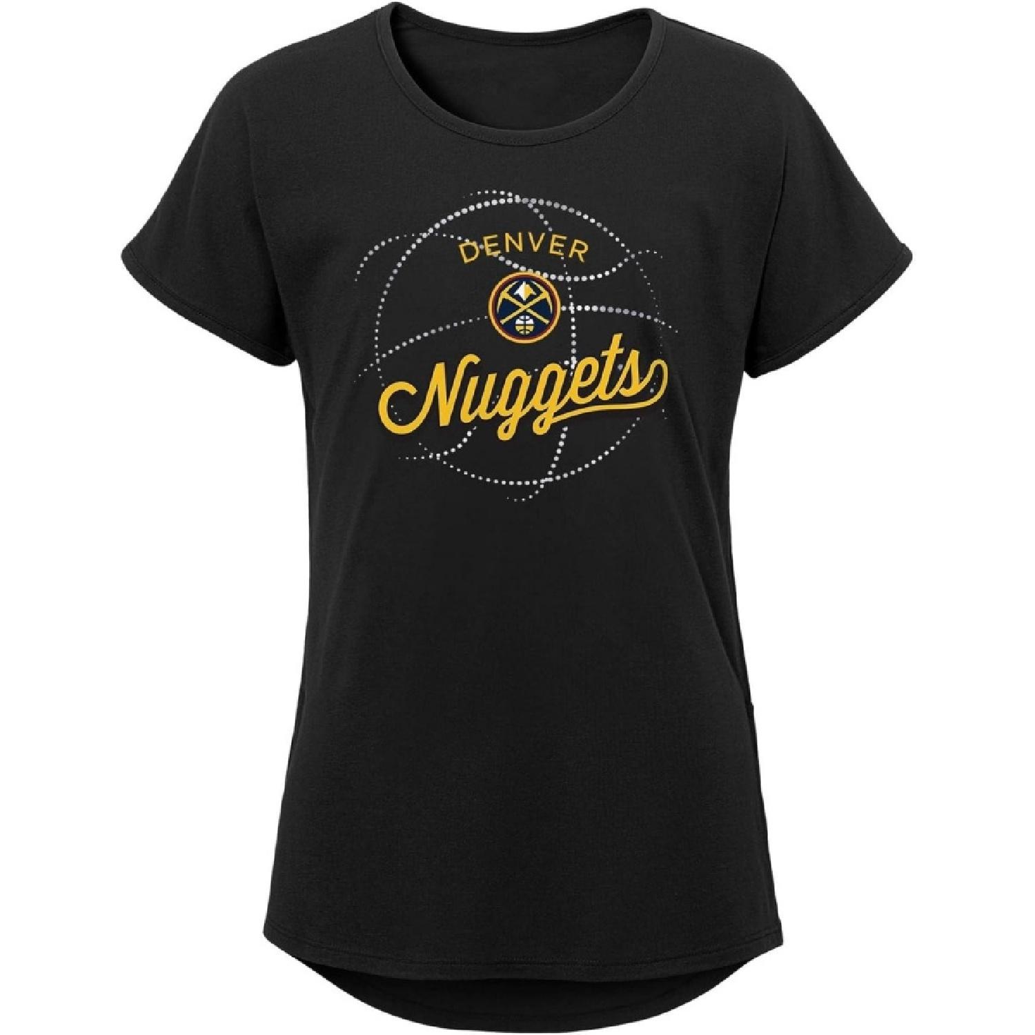 Outerstuff Денвер Наггетс НБА Девочки Юношеский (7-16) Футболка с коротким рукавом Star Ball, черная S