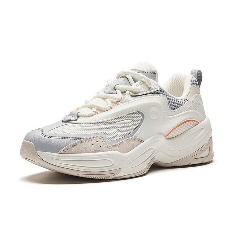 New Anta Anti-Slip And Wear-Resistant Breathable Low-Top Casual Shoes Women's White Gray 122348850-3
