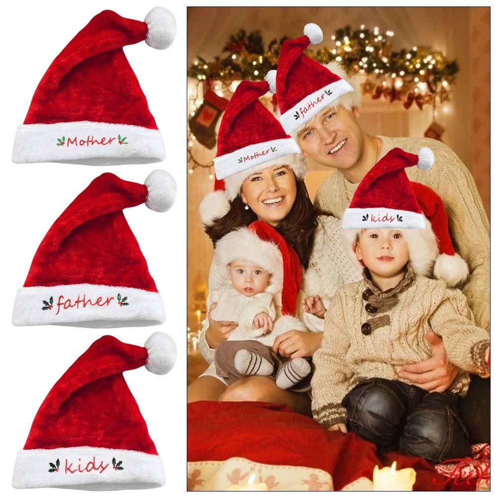 

Рождественские шапки для отца и матери, рождественские рождественские мягкие шапки, рождественские короткие плюшевые шапки