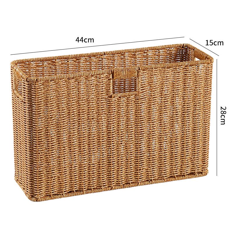 Imitation Rattan Narrow Storage Basket Organizer
