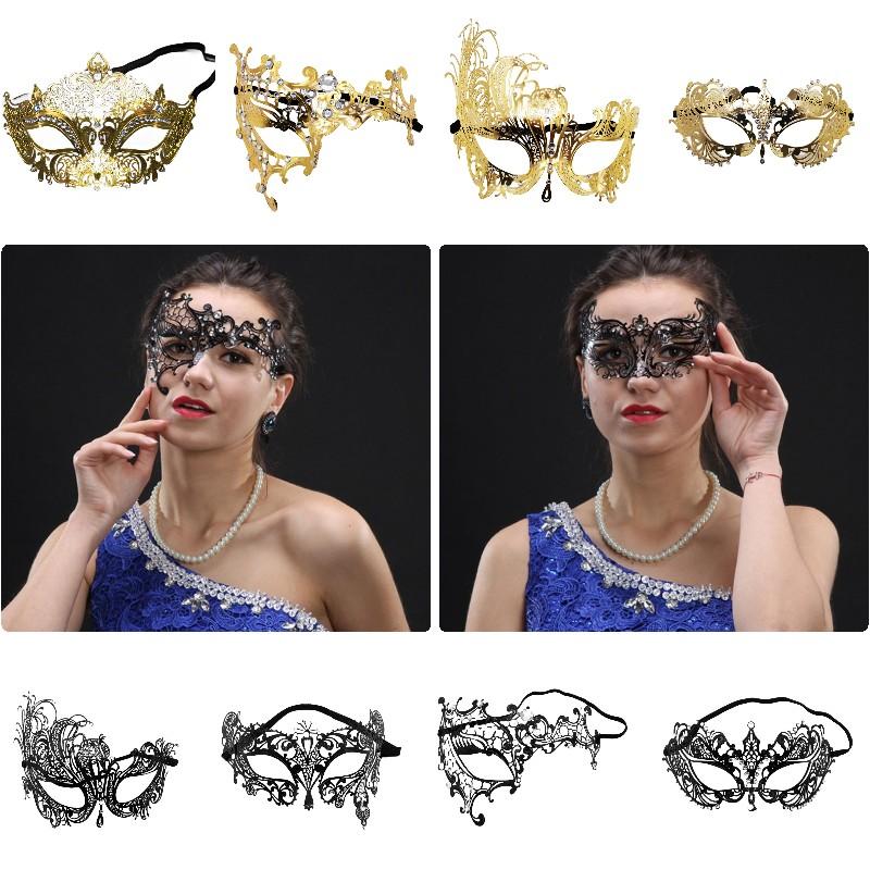 Elegant Metal Diamond Mask Masquerade Couple Halloween Party Women Accessory