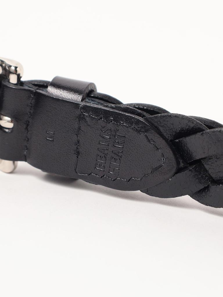 [BEAMS HART] Leather Belt Leather Mesh Puntare Belt (M-L) Men's BLACK M