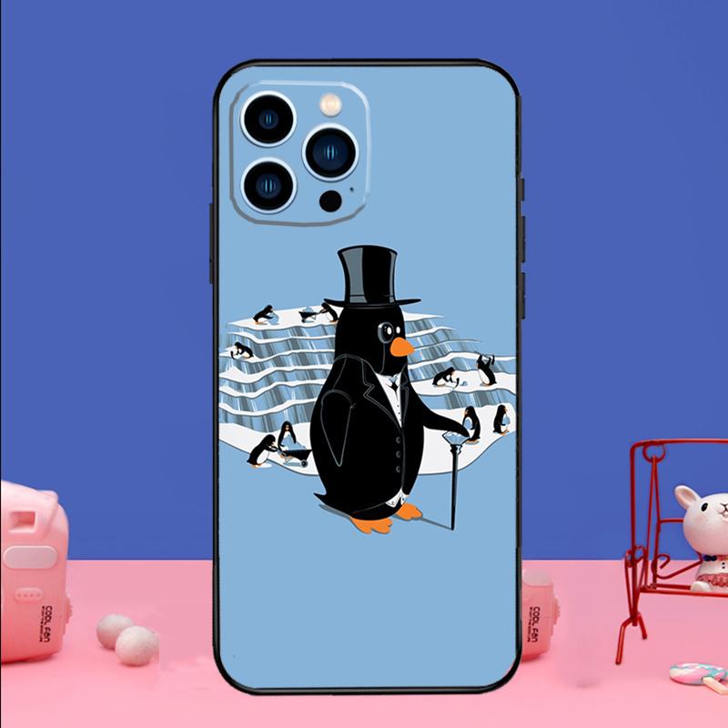 Cute Penguin Phone Case For iPhone 17 16 15 13 11 12 14 Pro Max Mini 15 16 Plus 16e 17 Air Bumper Cover