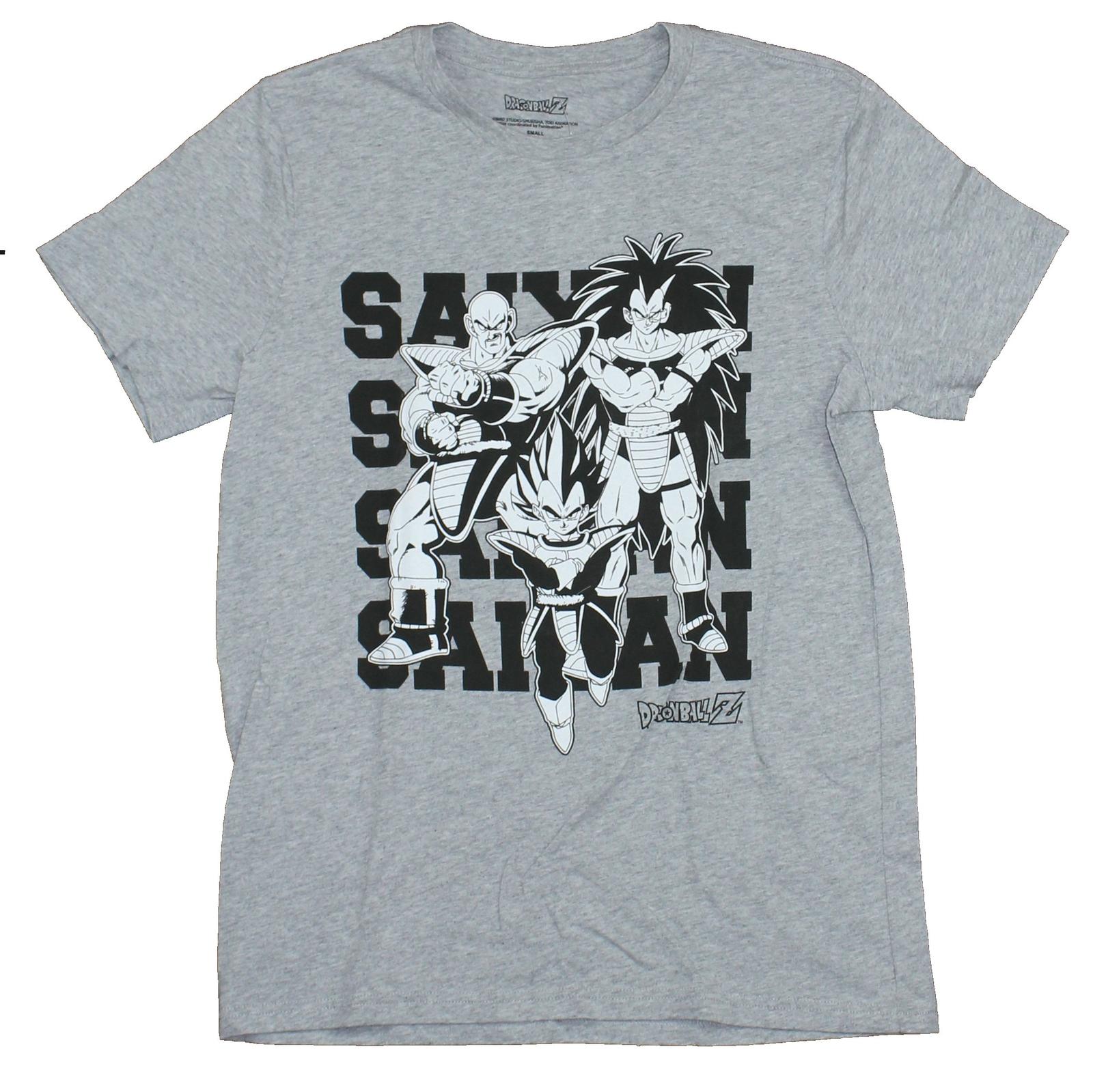 Dragon Ball Z Mens T-shirt Sayian Characters over Sayian Drop Image S
