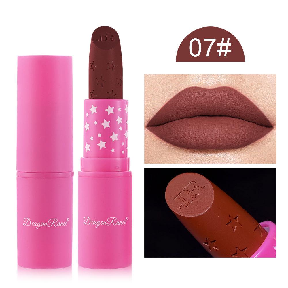 DragonRanee Cross-border Barbie Non-Fading Matte Lipstick in Rose Red Star