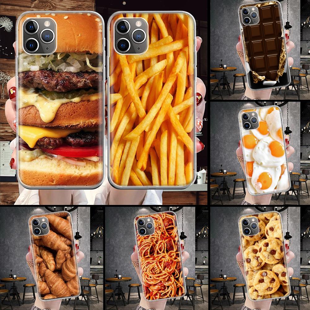 Food Fries Beer Cheese Sushi Cookie Soft Phone Case For IPhone 11 17 Air 16E 16 Pro Max 15 + 14 Plus 13 Mini 12 Apple 7 SE 8 Fun