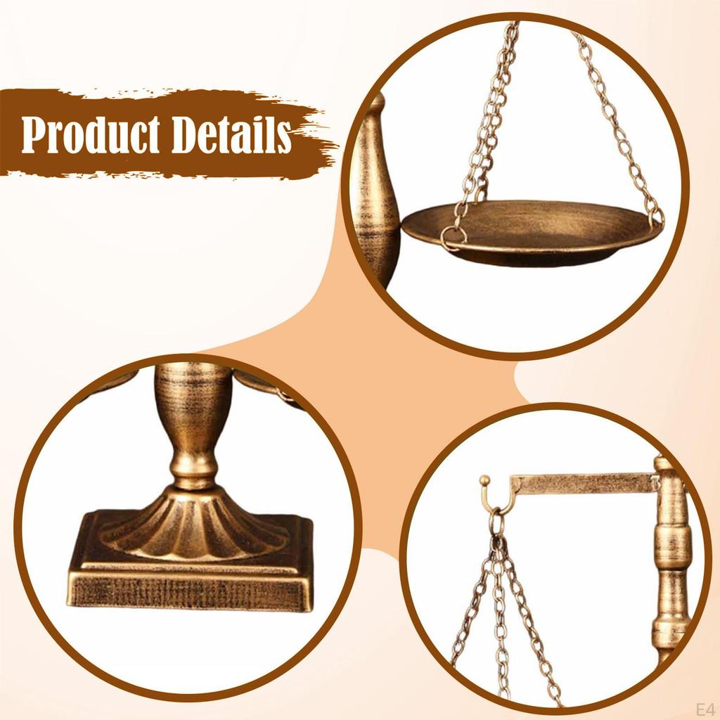 Balance Scale Jewelry Stand Decorative Metal Tray Organizer Vintage Display with Artistic