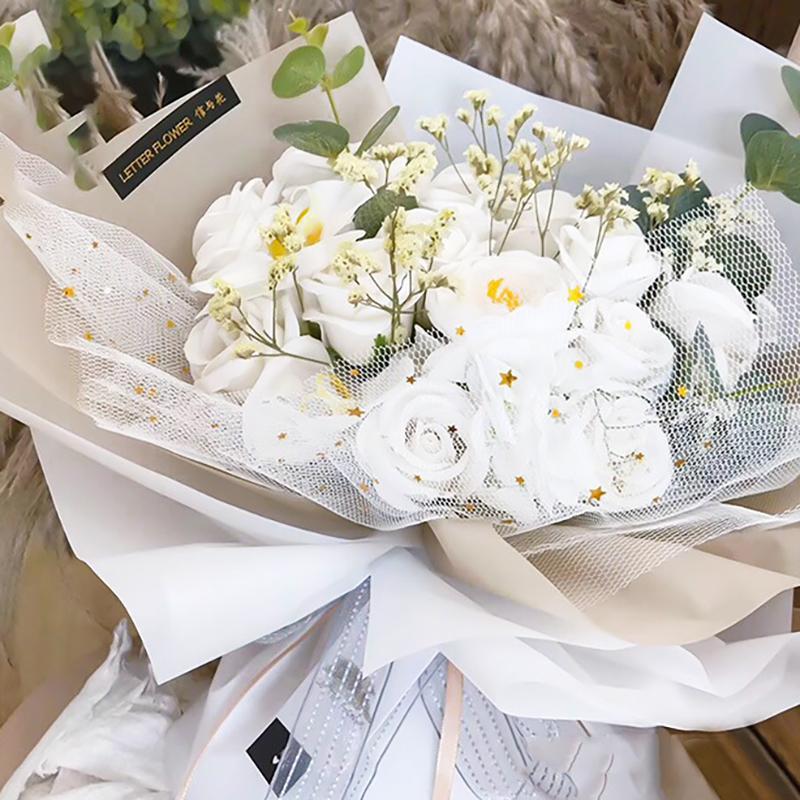 Yarn Flower Packaging, Mesh Flower Arrangement, Mesh Flower Shop Supplies, Bouquet Packaging Materials