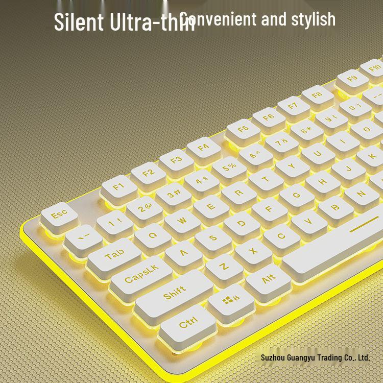 Silent Wireless Wolf Path Keyboard & Mouse Set for Office & Gaming