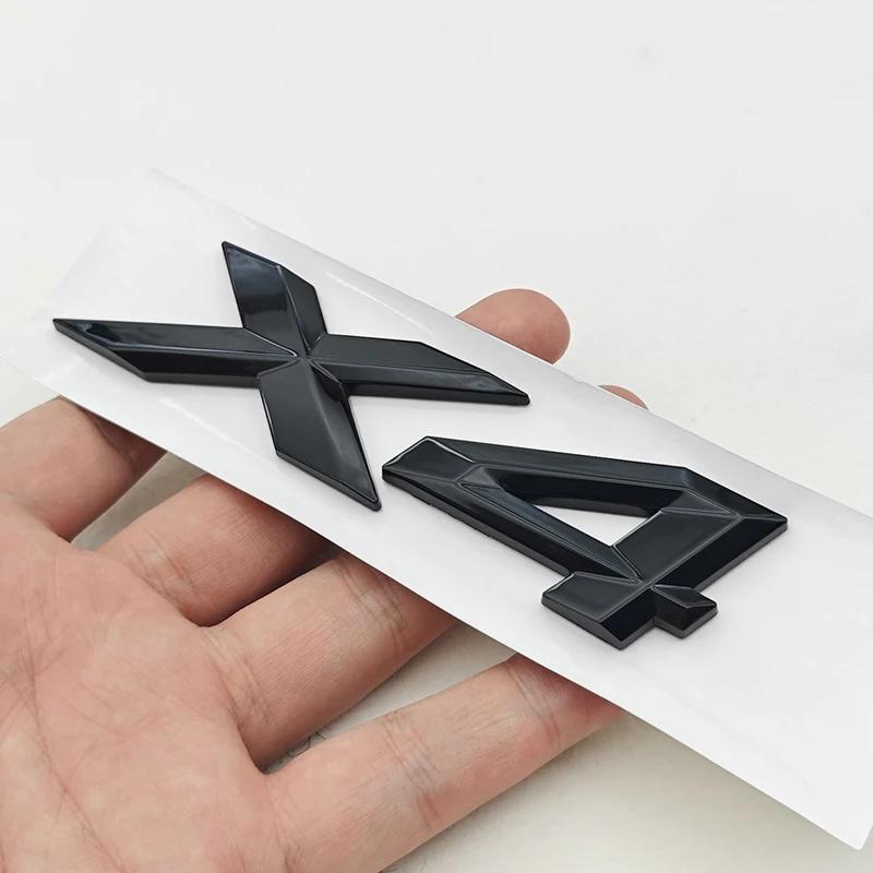 NEW 3D ABS Car Rear Trunk Emblem Badge Sticker For BMW X1 X2 X3 X5 X6 GT Z4 Glossy Black Chrome Logo Decal Styling Accessories IK7