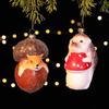 Festive Christmas Tree Ornament Squirrel Hedgehog Design Plastic Hanging Decor