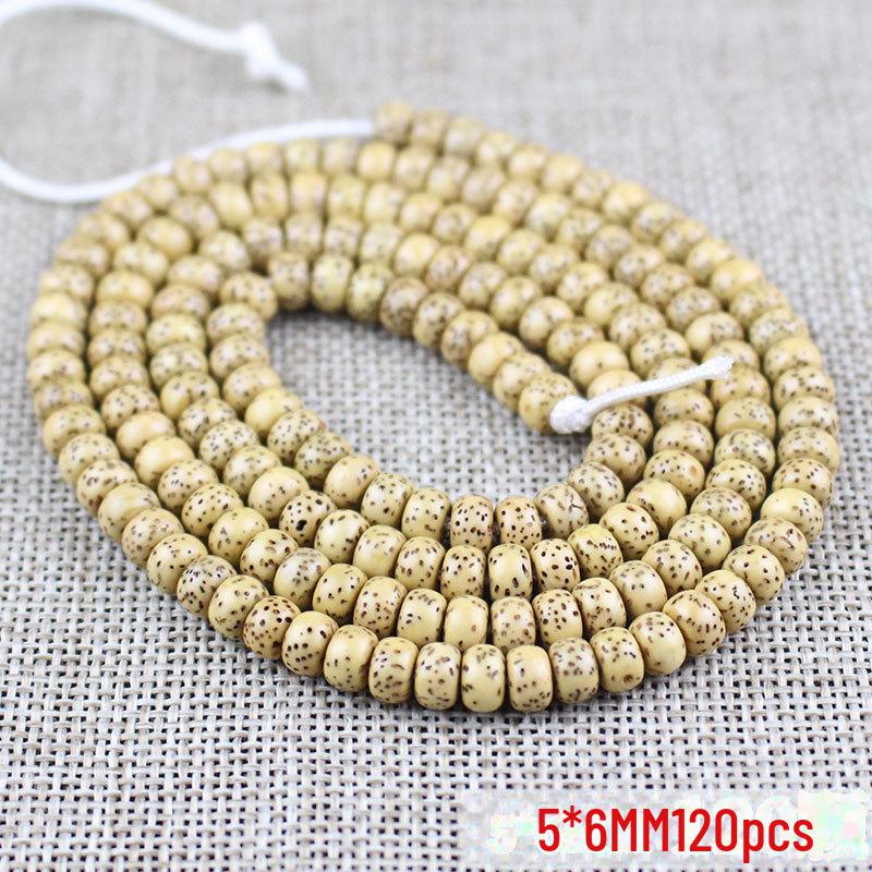Golden Yellow Star Moon Bodhi Beads Bracelet - 108 Beads Rosary, Hainan Traditional Material