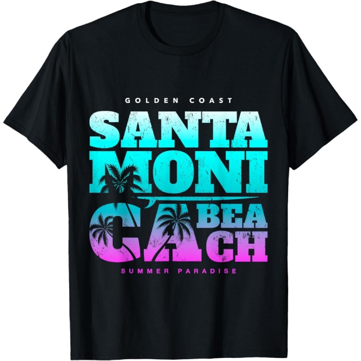 Los Angeles California Dreaming Shirts, Santa Monica Beach T-Shirt(1) S