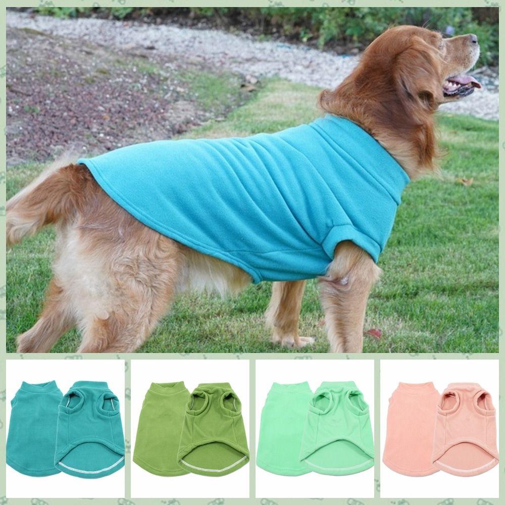 

Solid Color Fleece Cat Dog Jacket Soft Dogs Vest Hoodies Dogs Outfit Dog Vest Pullovers Spring S армия зеленый