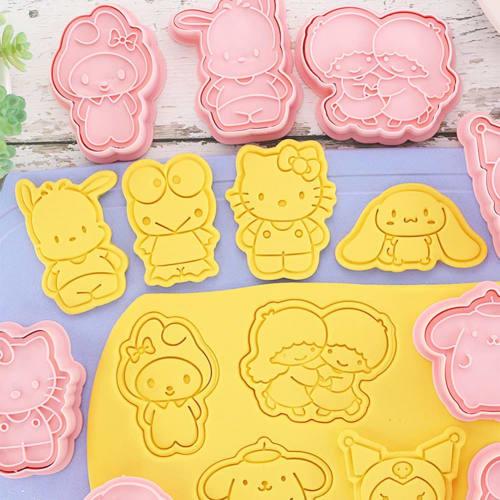 Set de 8 forme pentru fursecuri, Set de forme pentru fursecuri 3D, Formă pentru fursecuri de tip presă pentru copt, Perfect pentru bucătărie, cutii de prânz, handmade, cadouri de ziua de naștere și