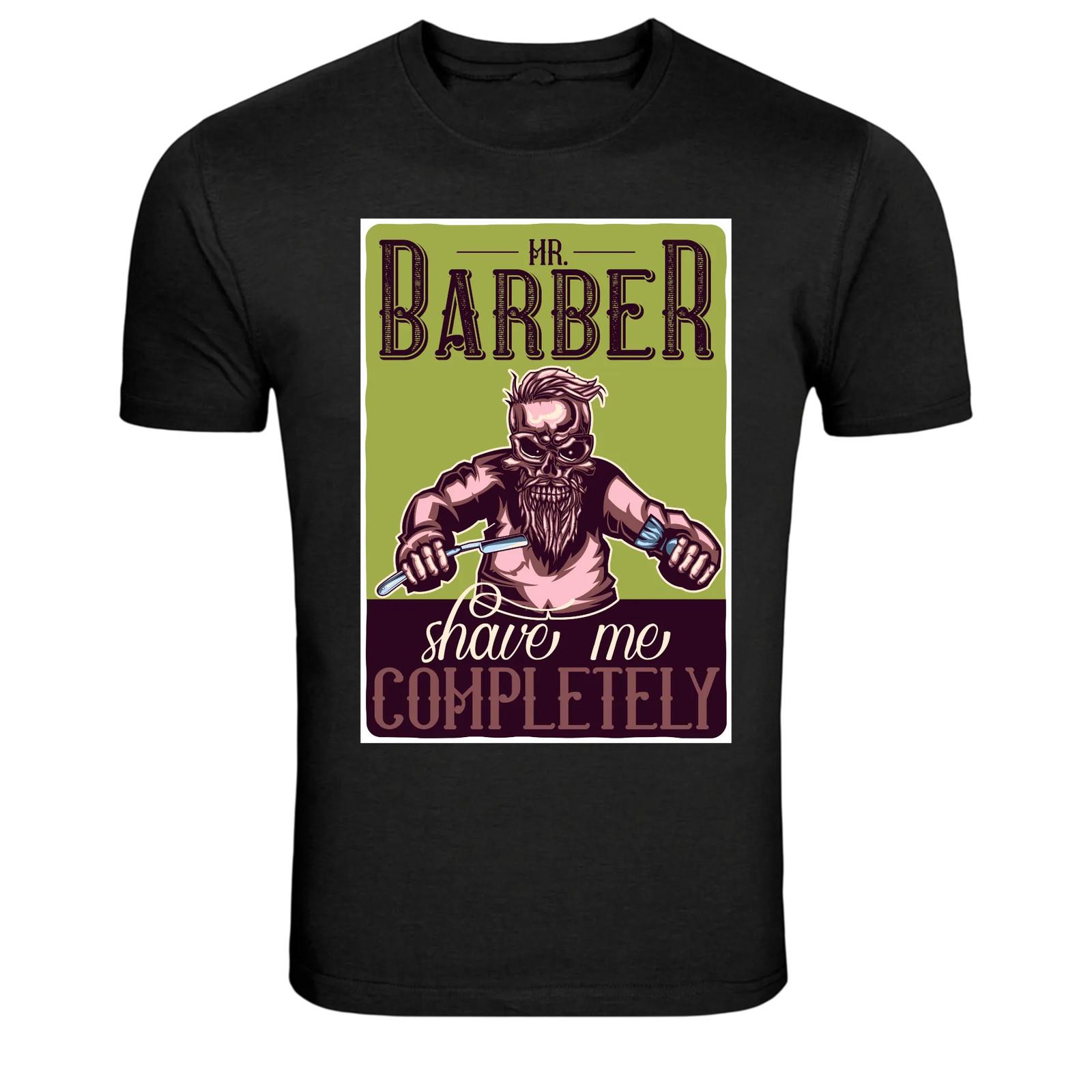 Mr Barber Shave Me Completely Skull Barber Funny T-Shirt S