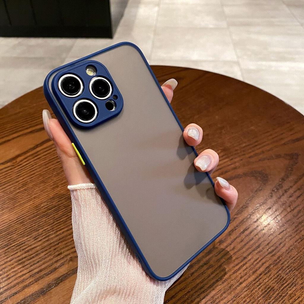 Shockproof Style Bumper Case for IPhone16 15 14 13 Pro Max Translucent Fashion Matte Smooth Feel PC Protection Mobile Phone