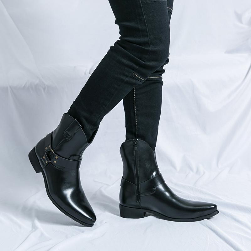 British Style Men High Top leather Ankle Boots Classic Men Outdoor Workwear Shoes Thick Soled Wear-resistant Casual Short Boots