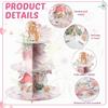 Honeydak 3 Tier Fairy Party Cupcake Stand Decorations Fairy Theme Cupcake Holder Decorations Wing Ballet Dancer Dessert Tower for Kids Party Birthday
