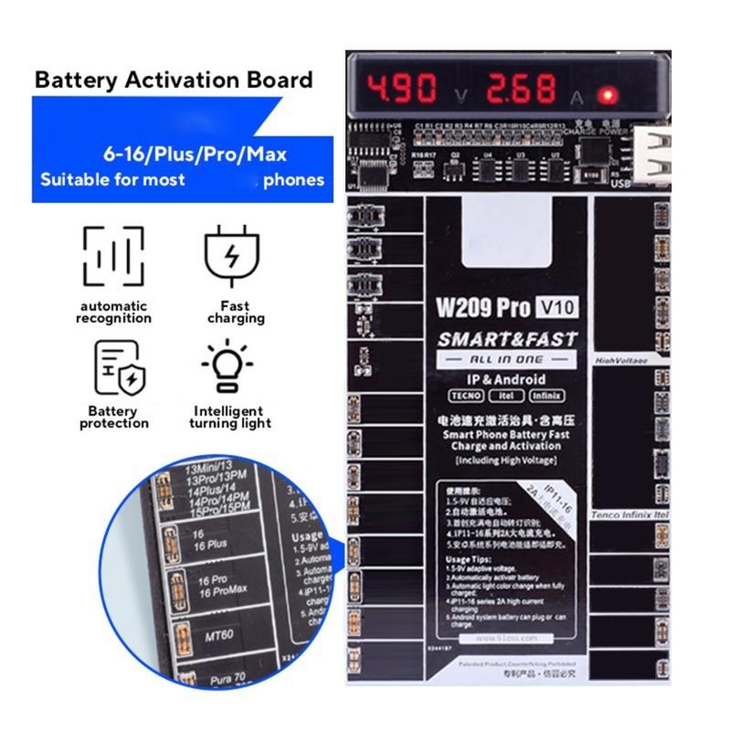 Comprehensive  Multiple Model Battery Activation Circuit Board for W209 V10 Phone Devices Quick Charging Battery Testing