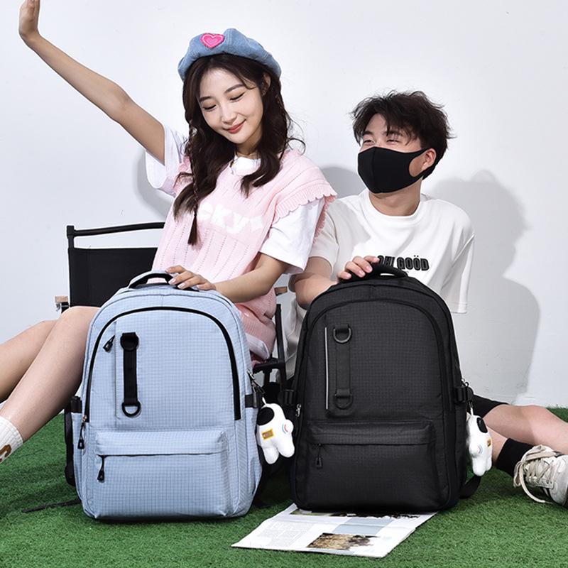 Rucksäcke im koreanischen und japanischen Stil mit Karomuster für Männer und Frauen - Trendig, großes Fassungsvermögen für Studenten und Paare