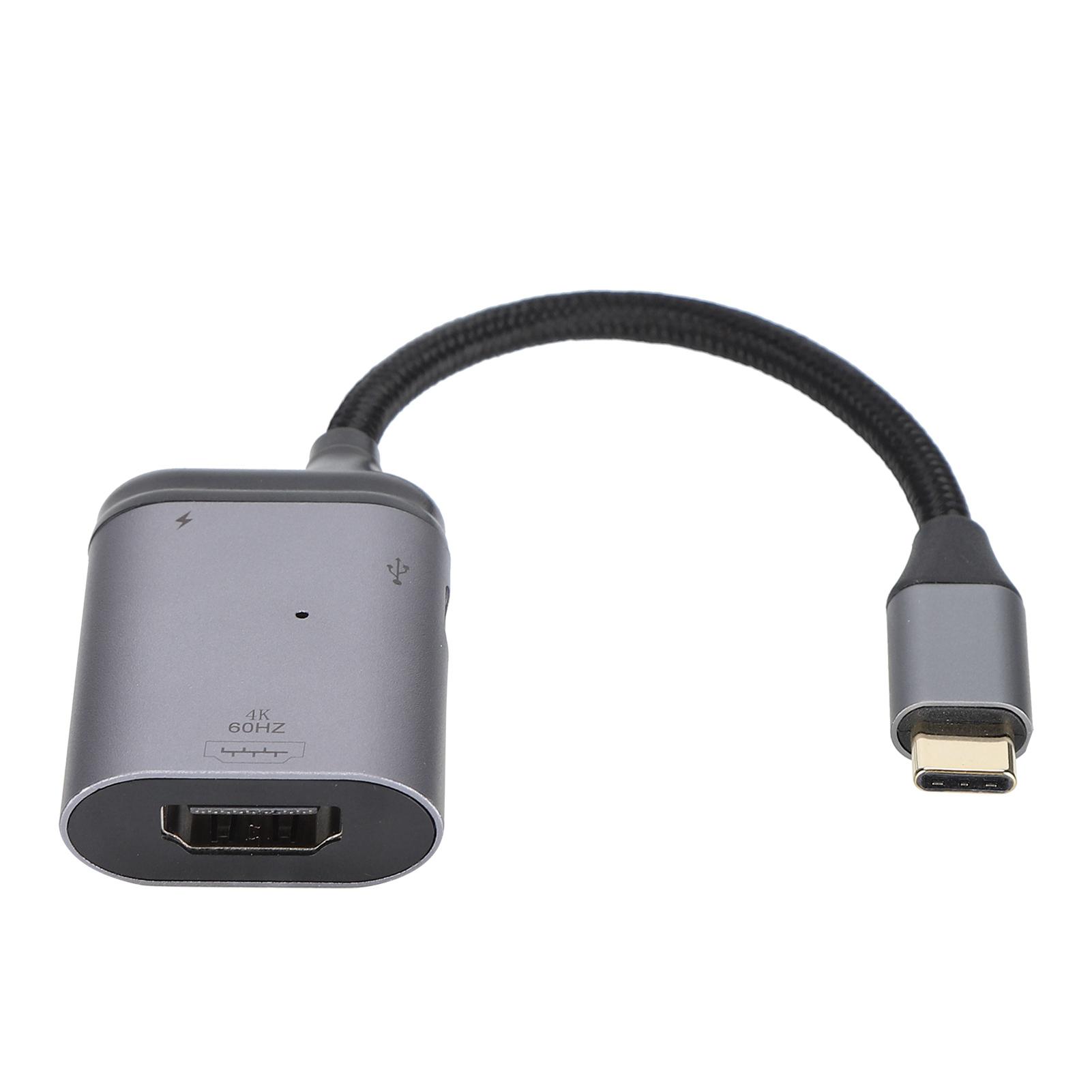 Кабель-адаптер 3-в-1 Type-C на HD Multimedia Interface, PD, Data, Male, Короткий