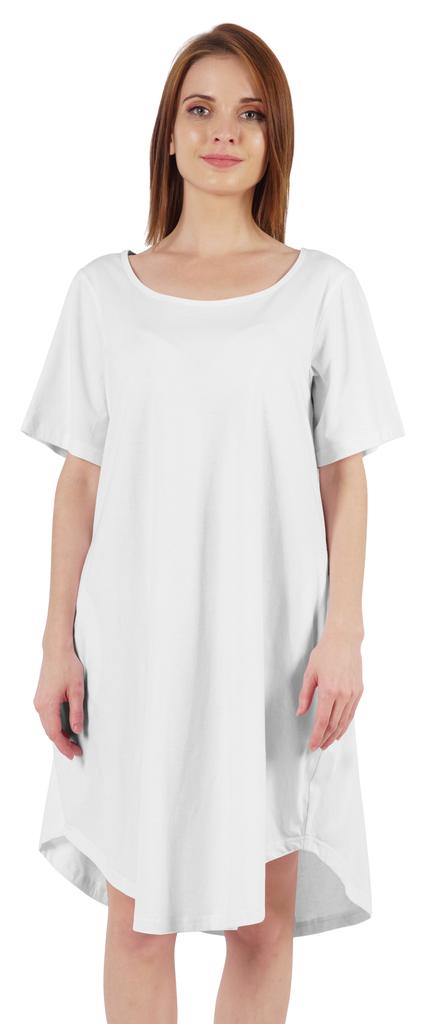 Inkmeso Noční košile pro ženy s krátkým rukávem W Noční košile s kulatým výstřihem Jersey tunika