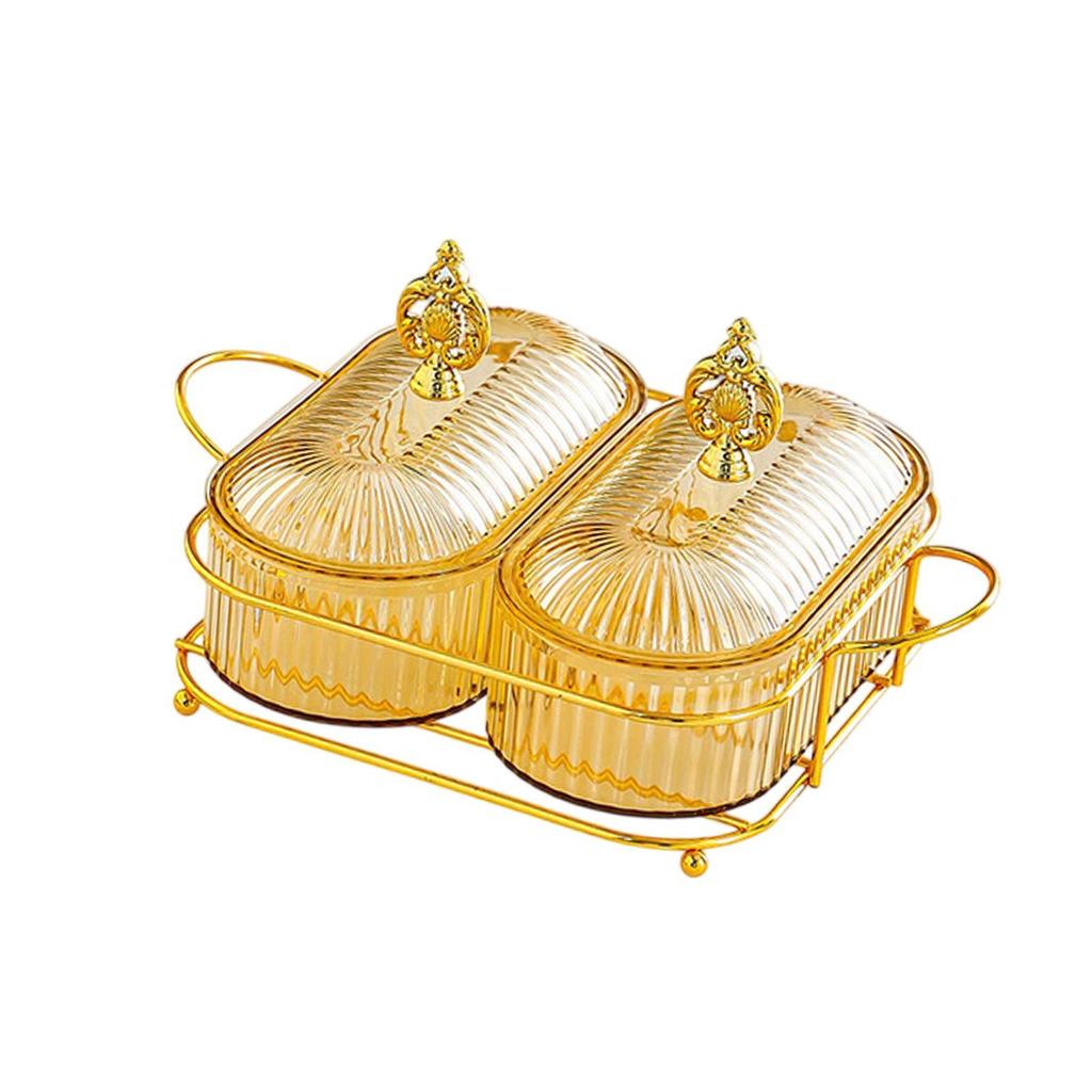 Dry Fruit Tray with Lid Snacks Dish Divided Serving Platter Appetizer Plate for Party Kitchen Dining Room Living Room Cookies