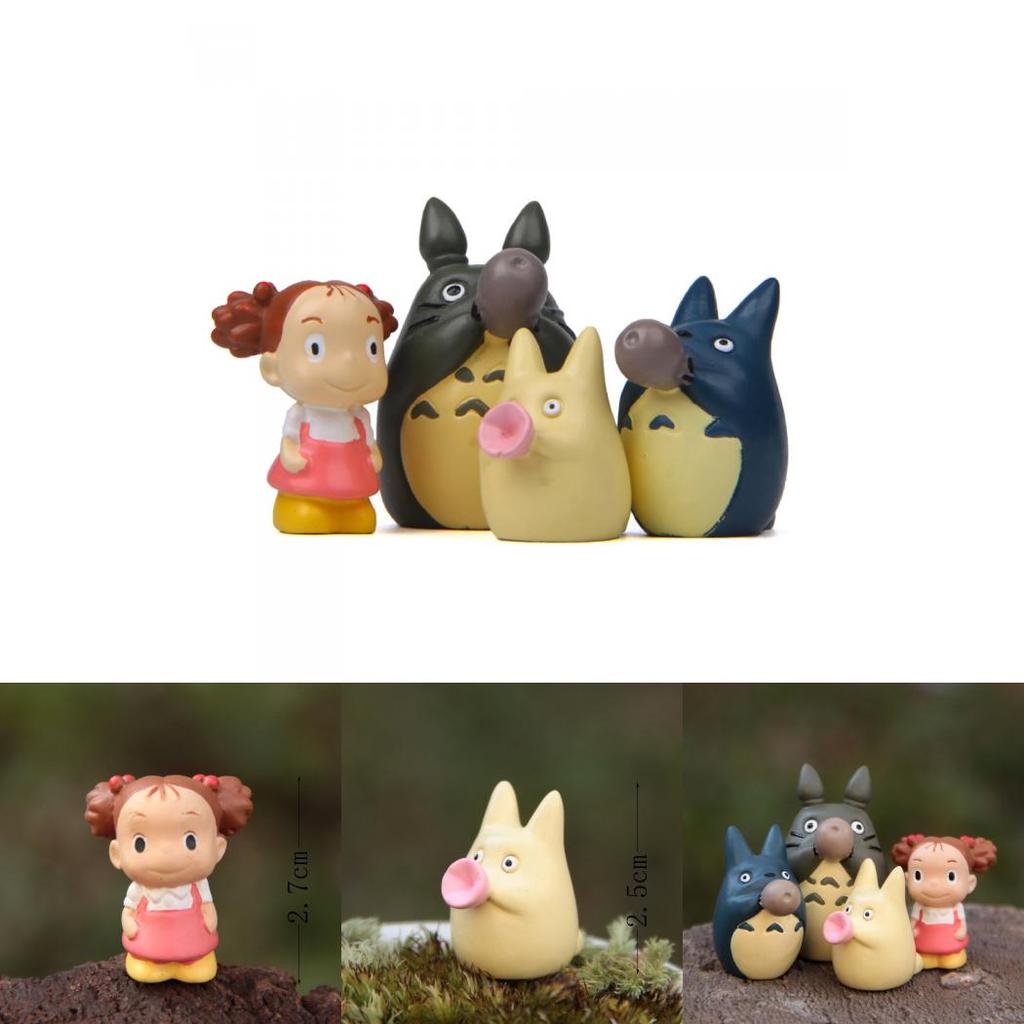 Resin Cartoon My Neighbor Totoro And Mei Miniature Garden Decor For Diy Landscaping And Collection