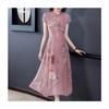 Verbessertes Cheongsam-Kleid Damen Sommer Slim-Fit Qi-Taschenrock Neuer chinesischer Stil Kurzärmelrock Sommer