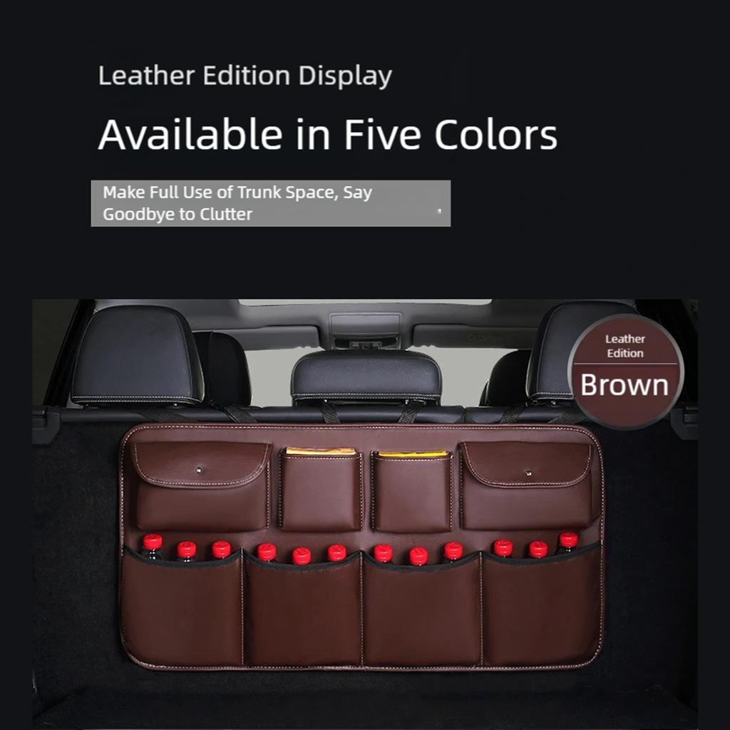Universal Car Seat Back Organizers With Multiple Pockets Waterproof PU Fabric For Family Travel Storage Solution