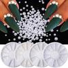 12 Color 1.5/2/2.5/3mm Round Nail Art DIY Rhinestones Acrylic UV Gel Nail Art Pearl Decorations