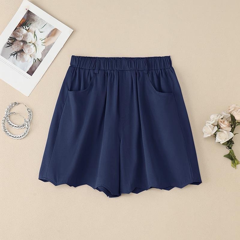 

ZANZEA Женские повседневные свободные летние шорты с эластичной резинкой на талии 4XL тёмно-синий