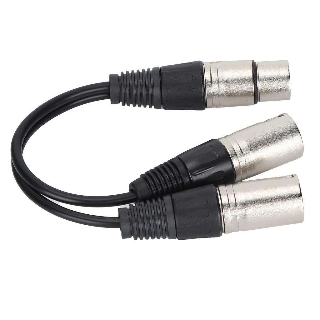 XLR Female to Dual XLR Male Cable Microphone Stereo Balanced Connection Cord for Audio AdapterWhite 0.25m   0.8ft
