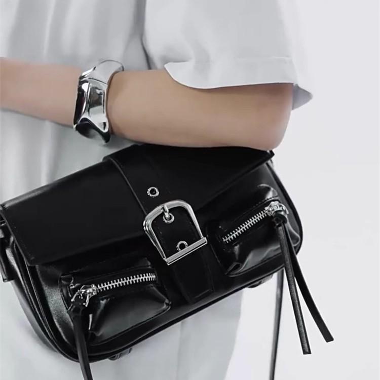 Prosta klamra jednolity kolor łańcuszek damska torba cylindryczna nowa moda damska torba na ramię listonoszka