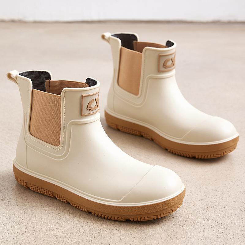 New Chelsea Couple Elastic Rain Shoes Medium and Low Rain Boots Waterproof and Non-slip Rain Outdoor Can Wear Men's and Women's Boots