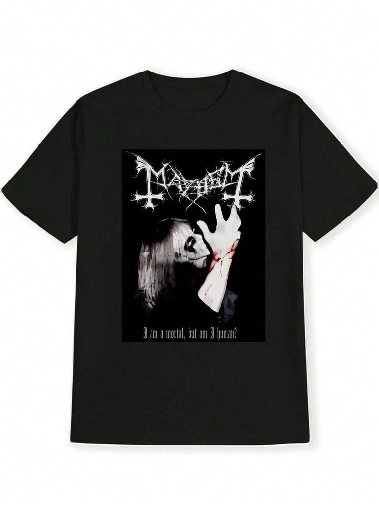 Unisex's Mayhem Dark Metal Band Graphic T-Shirt