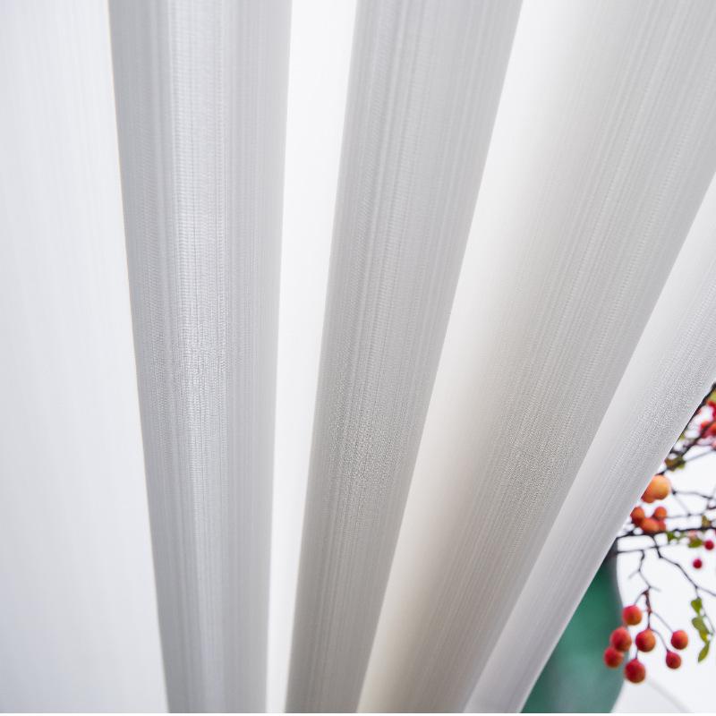 Light-Filtering White Sheer Curtain Fabric for Living Room, Bedroom & Balcony