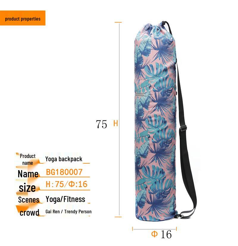 Cross-Border Canvas Yoga Mat Backpack with Print