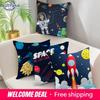 Cartoon Astronaut Rocket Spaceship Sofa Home Bedroom Decoration Pillowcase Kids Room Space Theme Cushion Cover