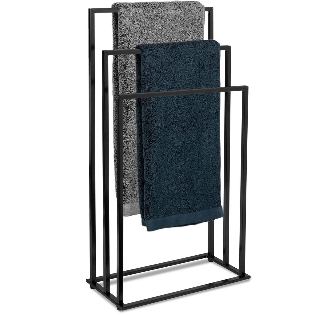 3-Arm Black Tire Towel Rack Stand Hanger