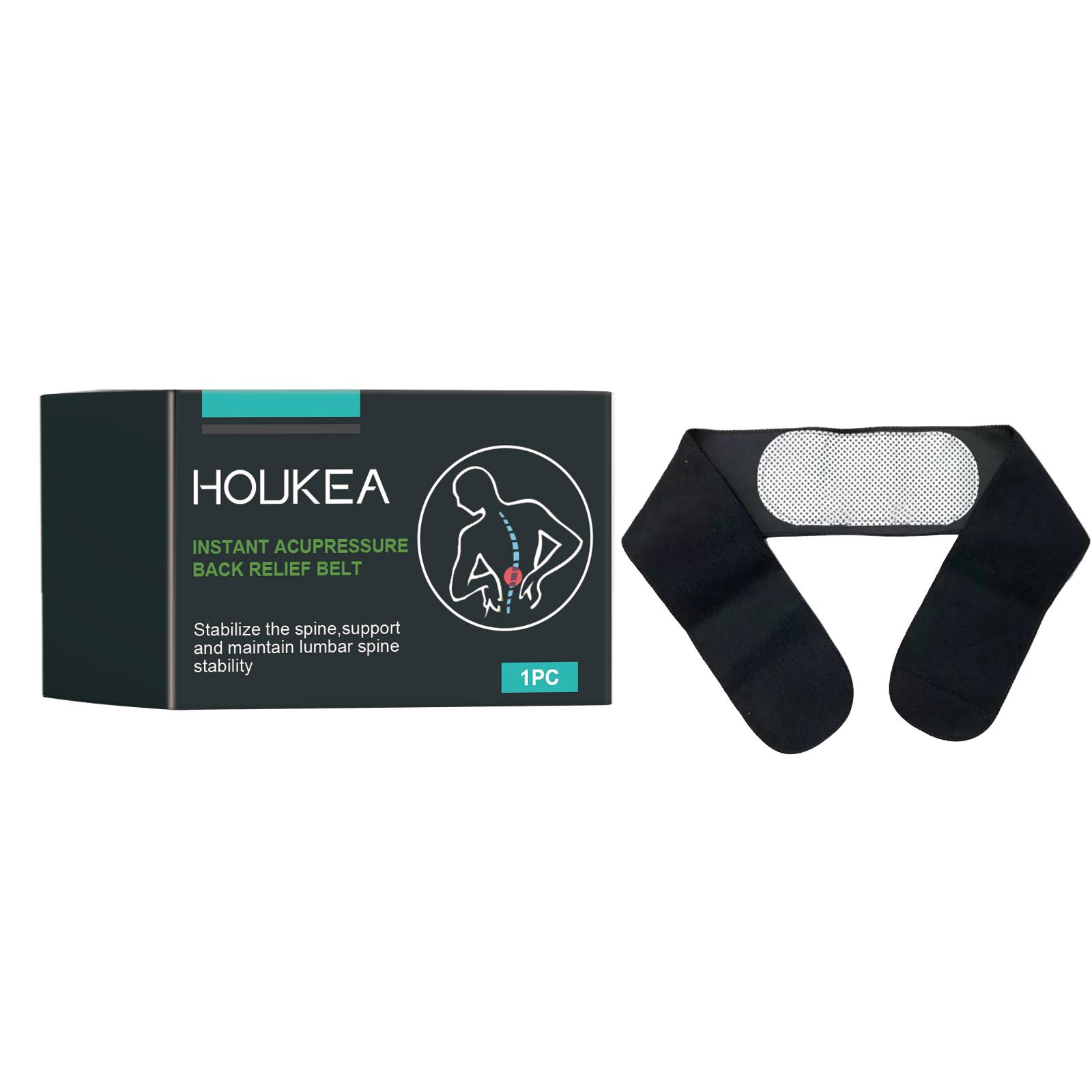 HOUKEA HKB07-A002-1-BK1 Instant Acupressure Back Care Belt Pain Relieve Magnetic Stone Waist Band A